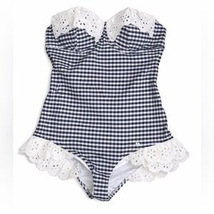 D&G Navy Checkered One-Piece Swimsuit